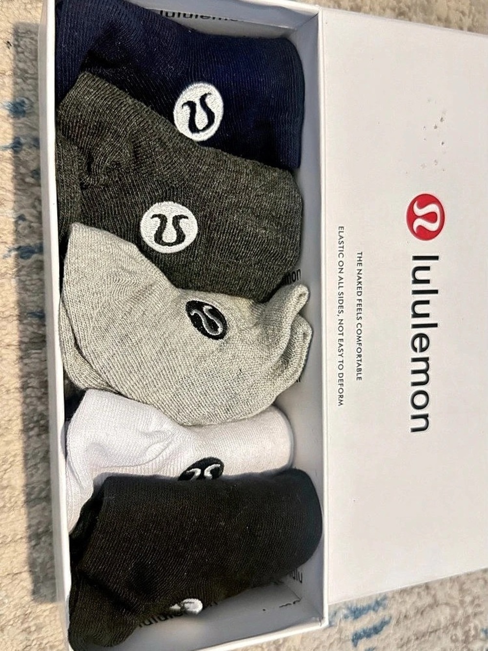 lululemon Daily Stride Low Ankle Sock Multi-Pack Blue & Black